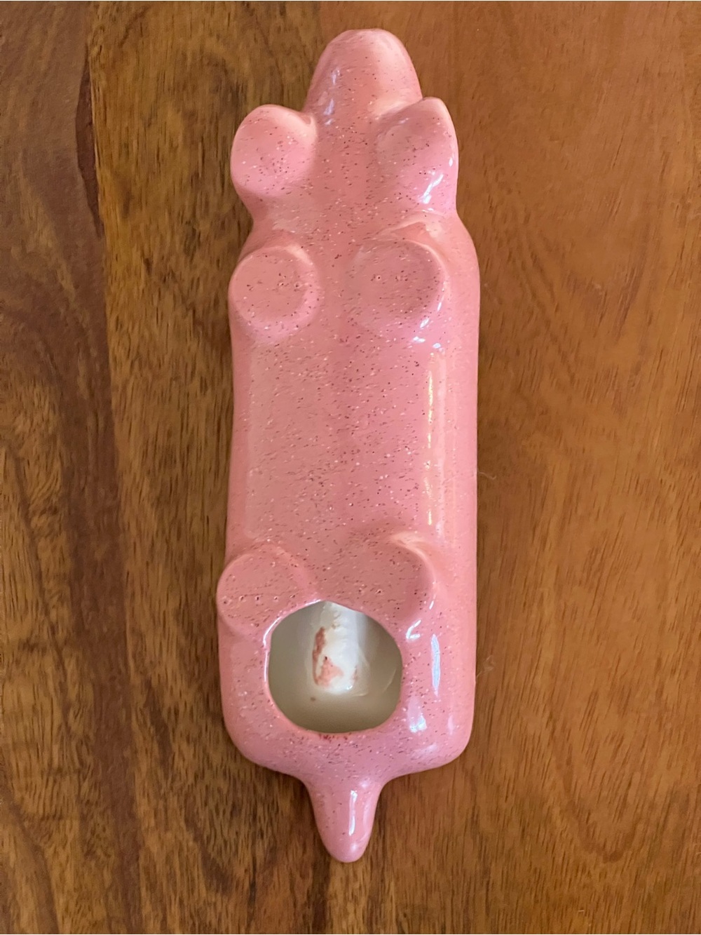 Vintage MCM Pink Speckled Ceramic Dachshund Trinket Dish - Picture 7 of 13